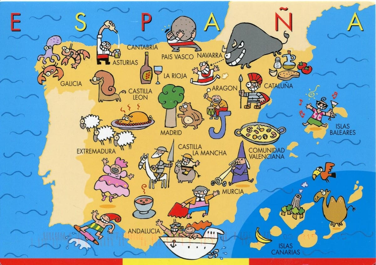 Spanje kaart voor kinderen