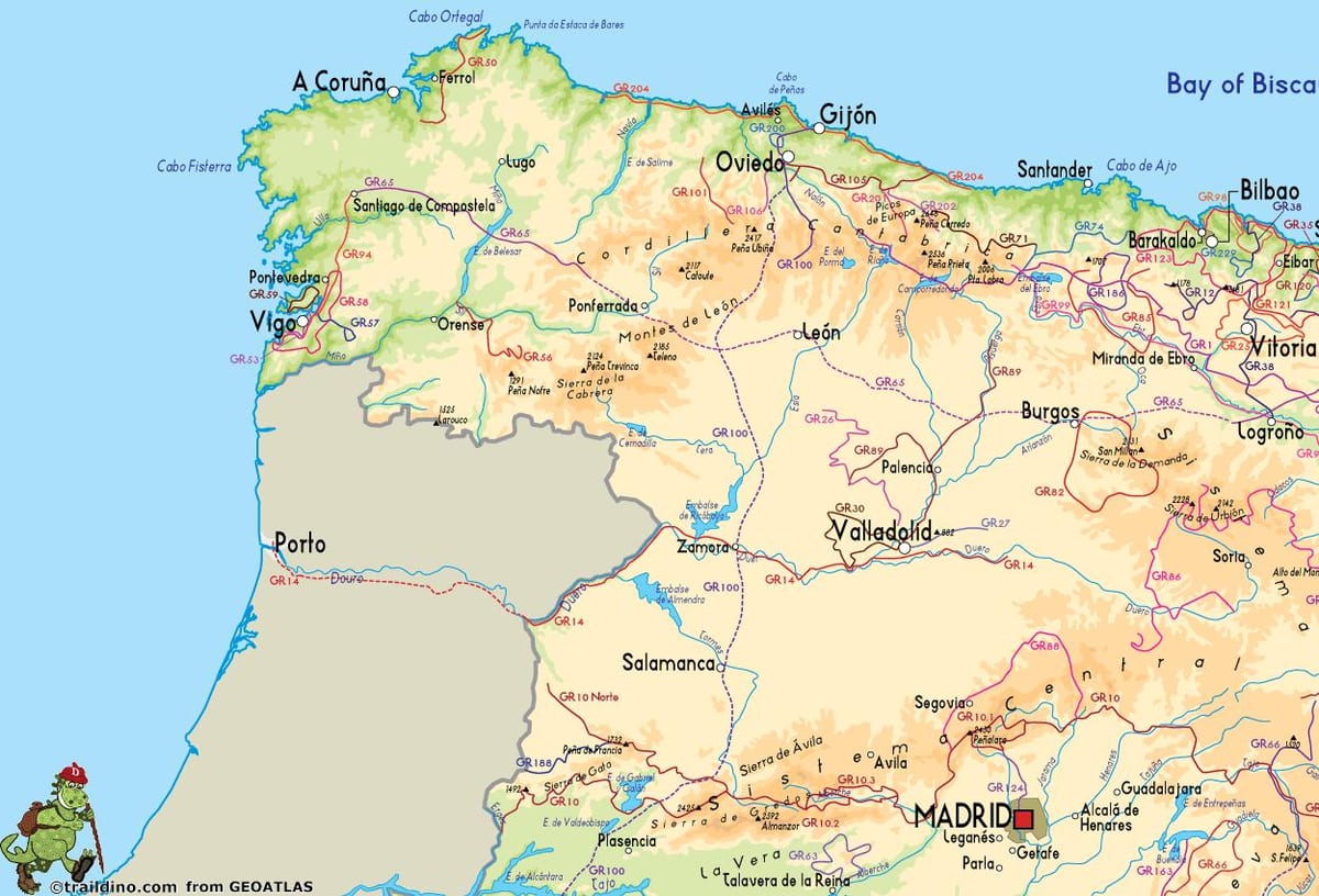 kaart van west-Spanje