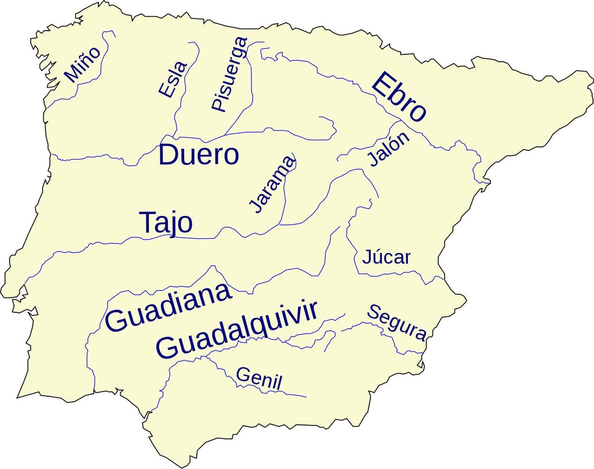 Spanje rivier de kaart