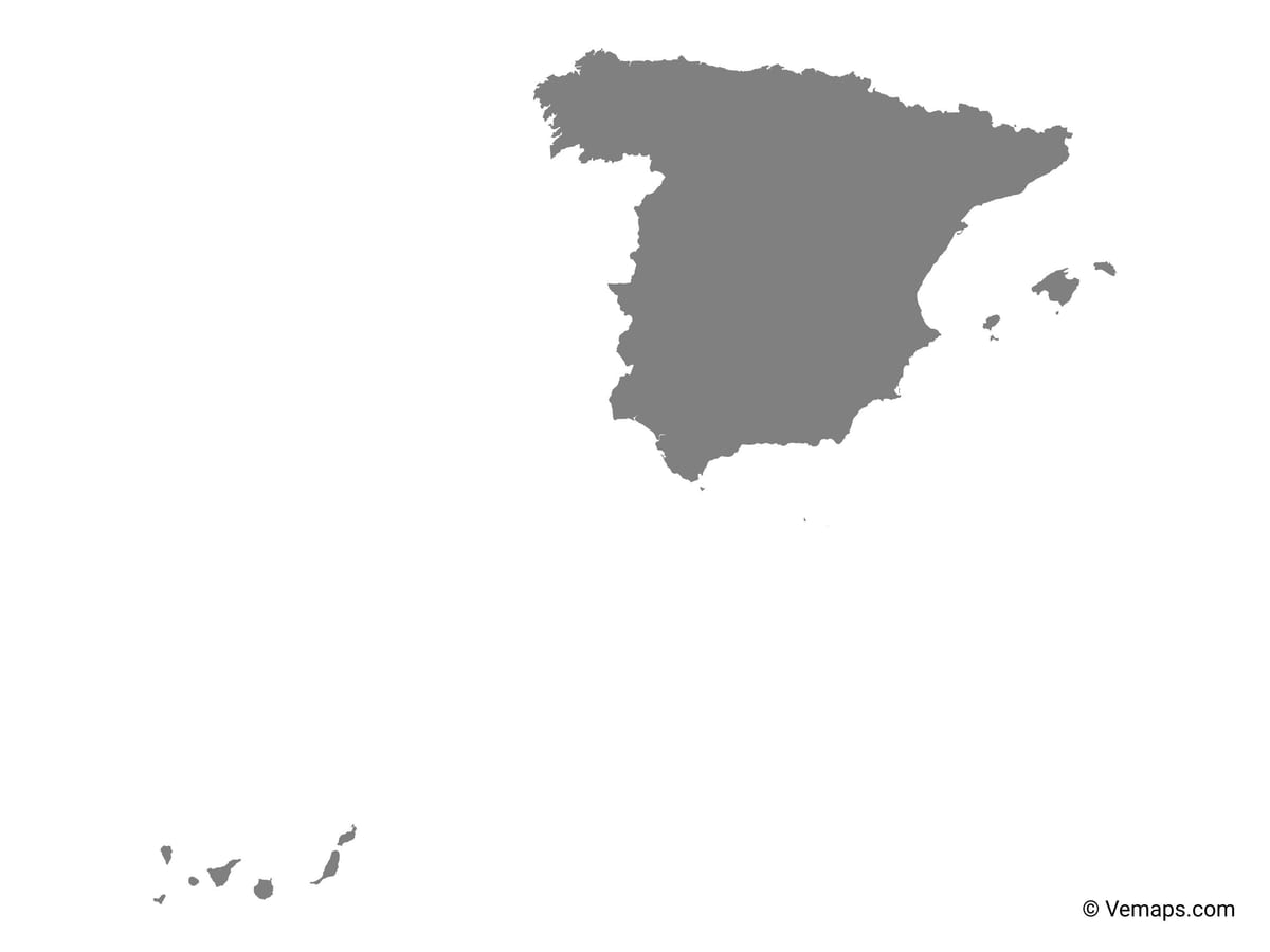 Spanje vector kaart