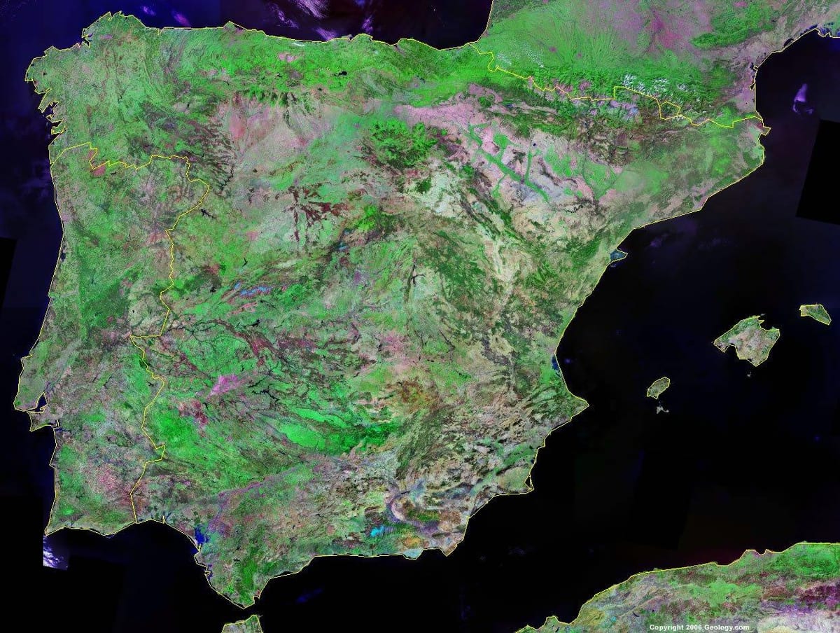 kaart van Spanje satelliet
