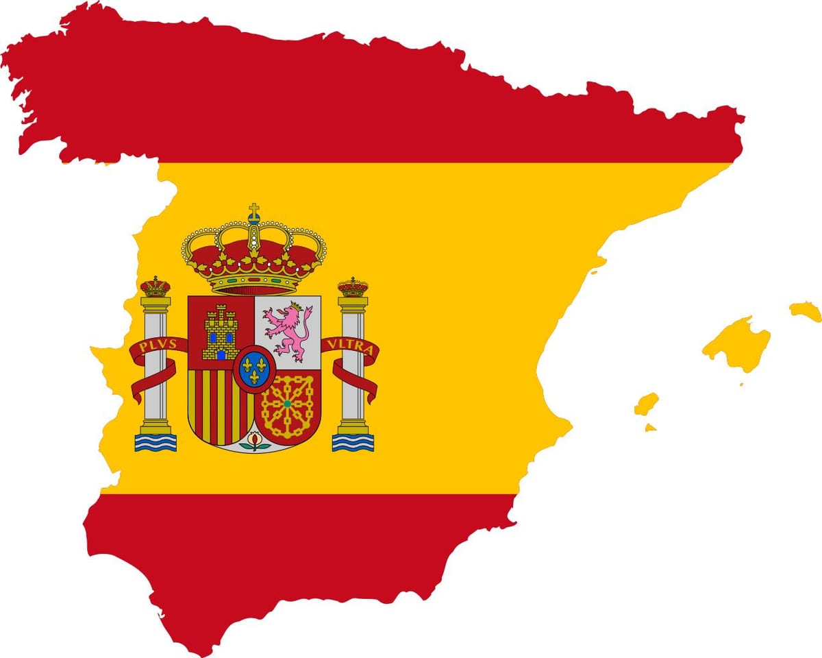 kaart van Spanje vlag