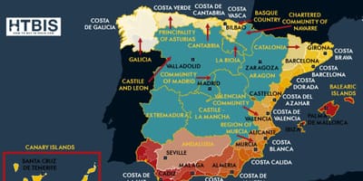 Gedetailleerde kaart van de oostkust van Spanje