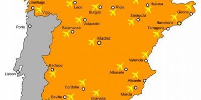 Spanje kaart luchthavens