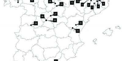 Spanje skigebieden kaart