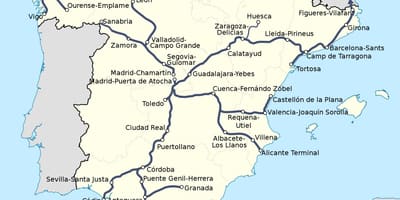Ave treinen Spanje route kaart
