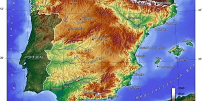 Kaart van Spanje geografie