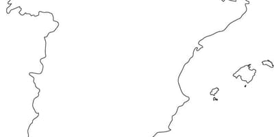 Schematische kaart van Spanje met steden