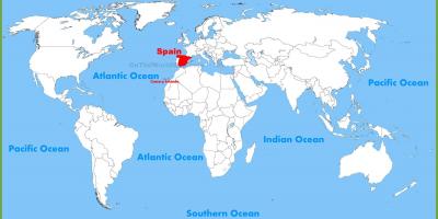 Wereld kaart van Spanje