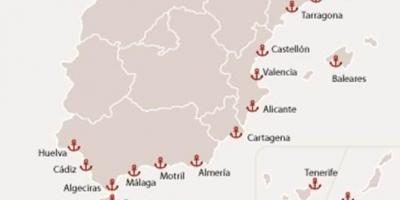 Ferry havens in Spanje kaart bekijken