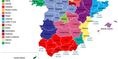 Spanje kaart regio ' s provincies