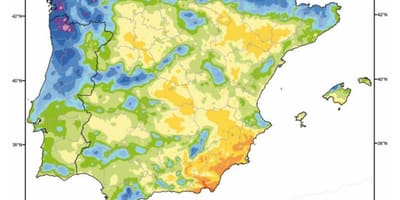 Spanje neerslag kaart