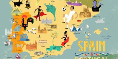 Spanje toeristische kaart steden