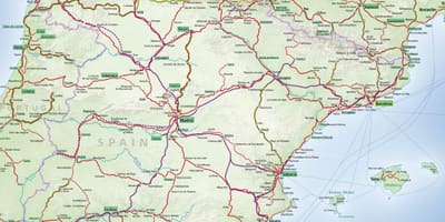 Kaart van Spanje rail