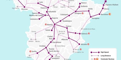 Spanje spoor kaart renfe