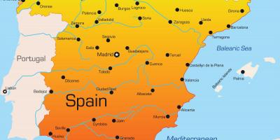 Vakantie-bestemmingen in Spanje kaart bekijken