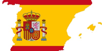 Kaart van Spanje vlag